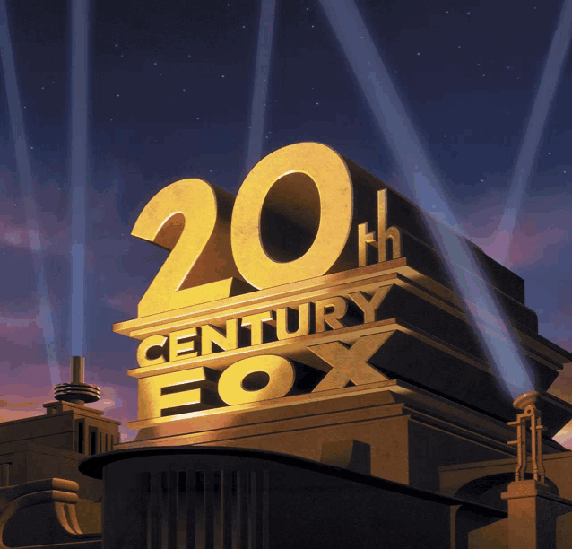 a 20th century fox logo with rays of light coming from it