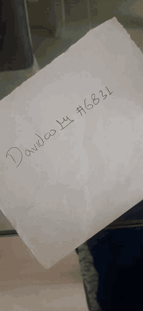 a piece of paper that says davidson # 6831 on it