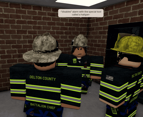 a group of delton county battalion chiefs standing in a room