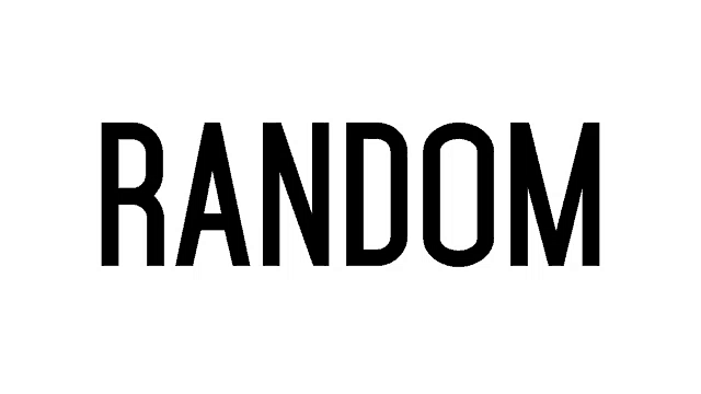 a white background with the word random written in black