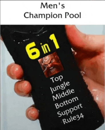 a person is holding a black bottle that says men 's champion pool