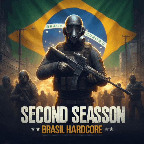 a poster for a video game called second season brazil hardcore