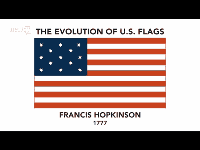 the evolution of u.s. flags by francis hopkinson