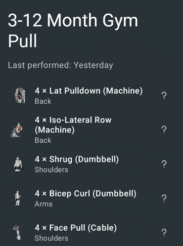 a screenshot of a 3 -12 month gym pull