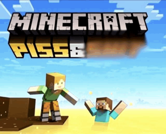 an advertisement for a video game called minecraft pissb