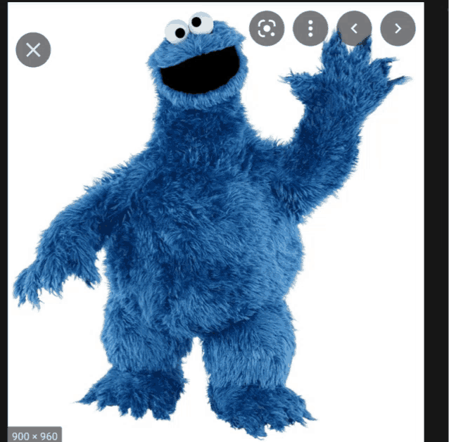 a picture of cookie monster from sesame street is displayed on a white background