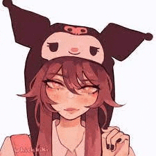 a girl with long hair is wearing a hat with ears on it .