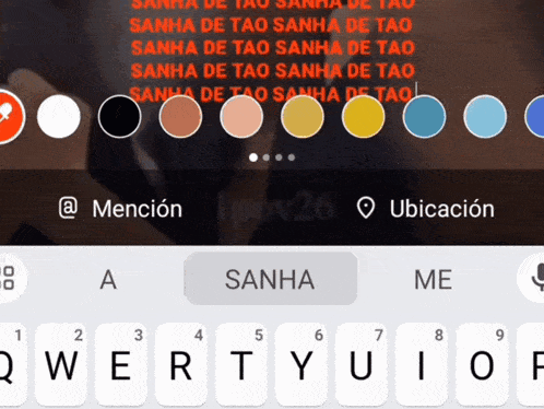 a screenshot of a keyboard with the word sanha on the bottom left