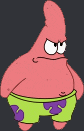 patrick star from spongebob squarepants has an angry face