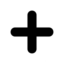 a black plus sign on a white background is a free icon .