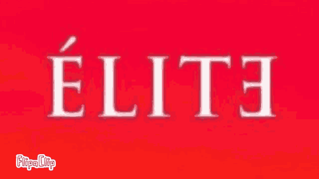 a red background with white letters that say elite