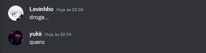 a screenshot of a discord conversation between levinho and yukii