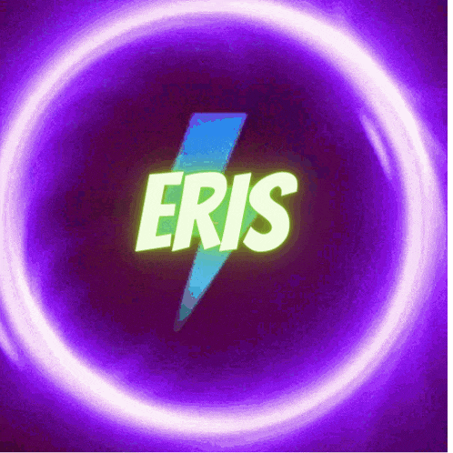 a purple circle with a lightning bolt and the name eris