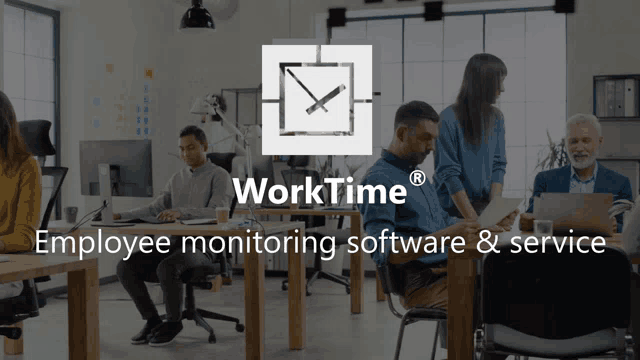 an advertisement for worktime shows a group of people working