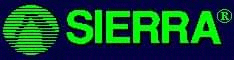 a sierra logo with a green circle on a blue background