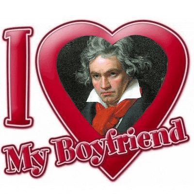 a picture of beethoven in a heart with the words `` i love my boyfriend '' written on it .