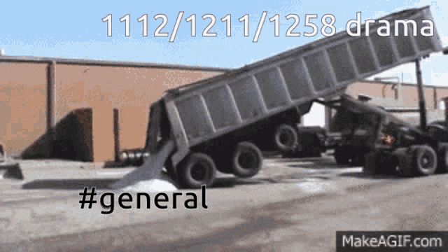 a picture of a dump truck with the hashtag #general on it