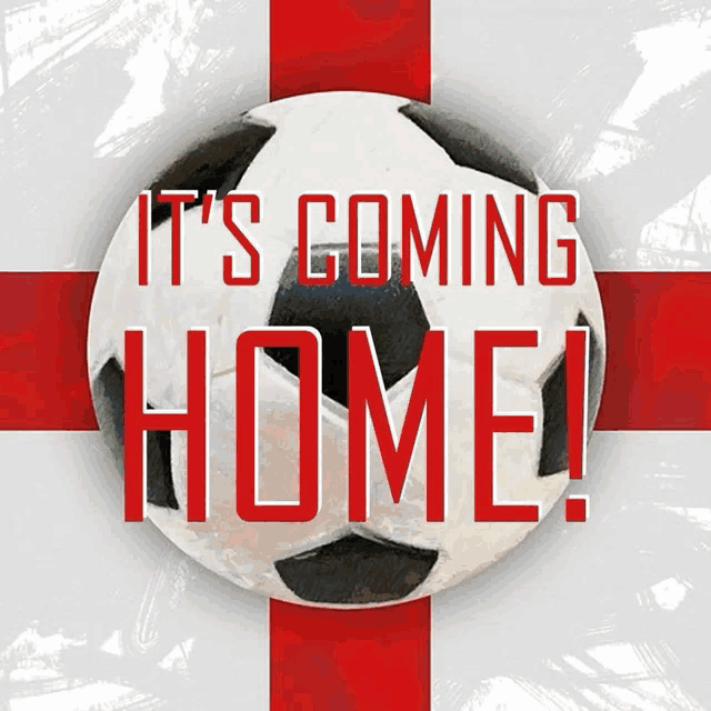 a soccer ball that says it 's coming home on it