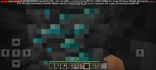 a screenshot of a minecraft game with the number 4 on the screen