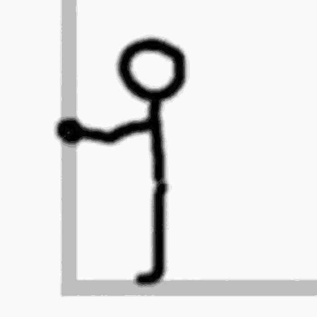 a stick figure is leaning against a wall and talking on a cell phone .