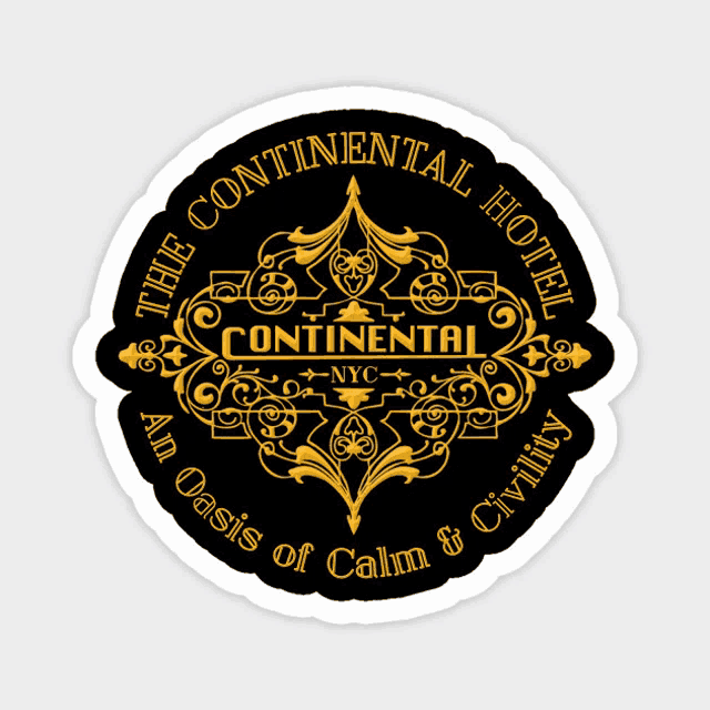 a black and gold sticker for the continental hotel in nyc