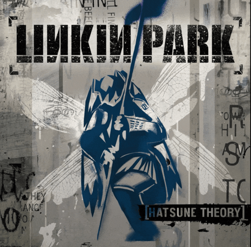 a poster for linkin park 's hatsune theory shows a person with wings