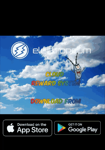 an advertisement for a cloud reward system that can be downloaded on the app store and google play