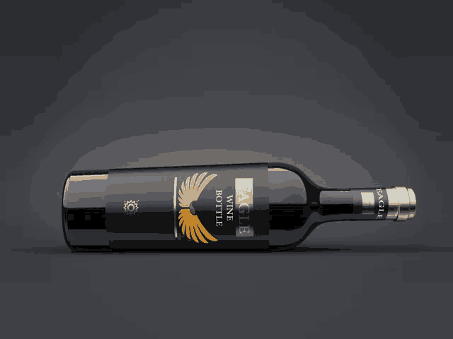 a bottle of eagle wine has a gold cap