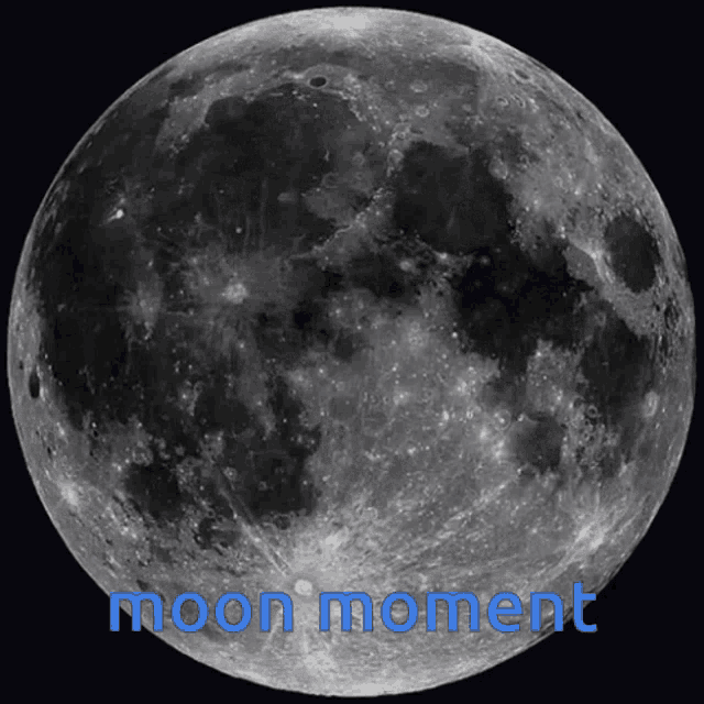 a picture of a full moon with the words " moon moment " below it
