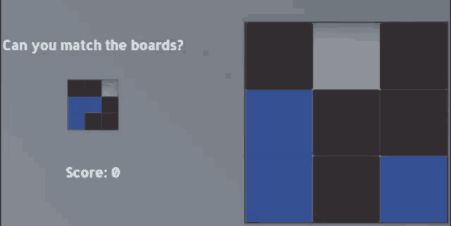 a screen asking if you can match the boards