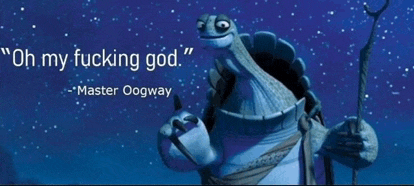 a poster of a turtle with a quote from master oogway