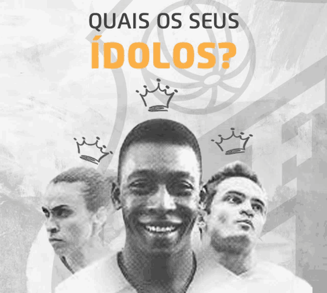 a black and white poster with the words quais os seus idolos