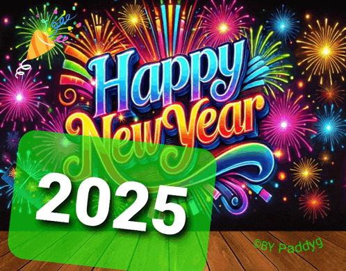 a poster that says happy new year 2025 on it