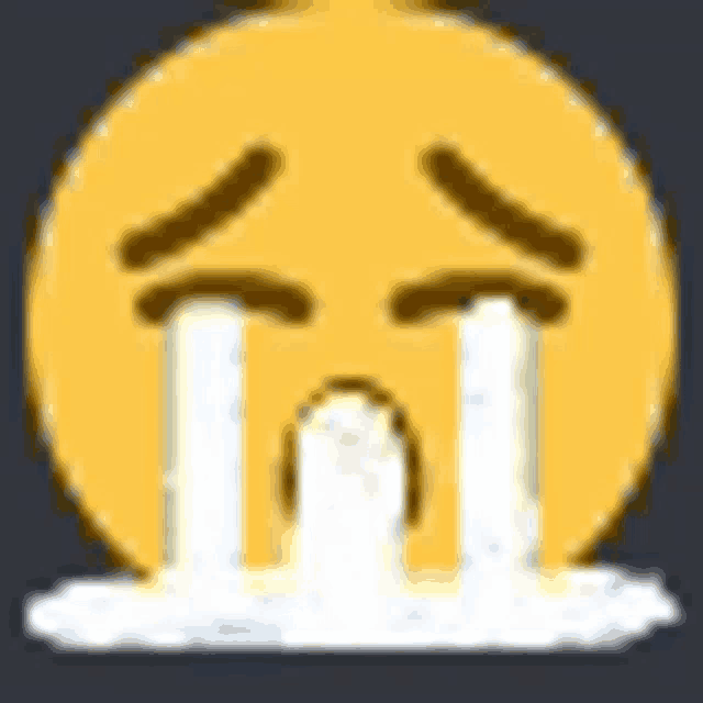 a crying smiley face with tears coming out of its eyes .