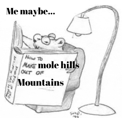 a black and white drawing of a frog reading a book about how to make mole hills out of mountains