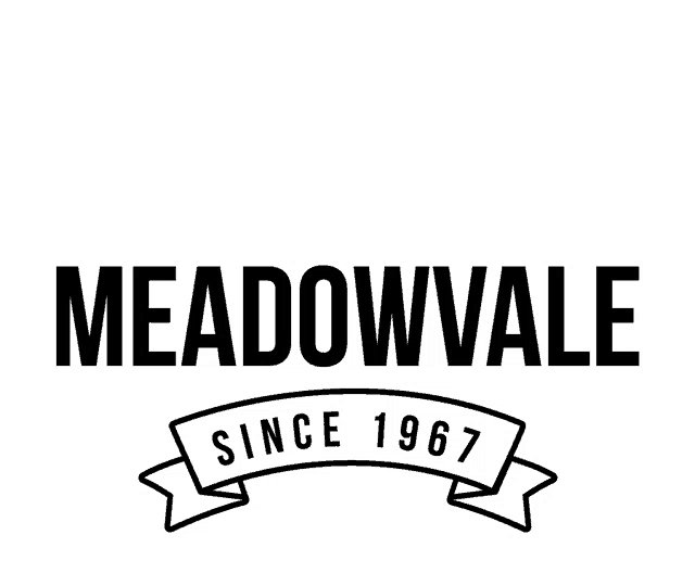 a black and white logo for meadowvale since 1967 .