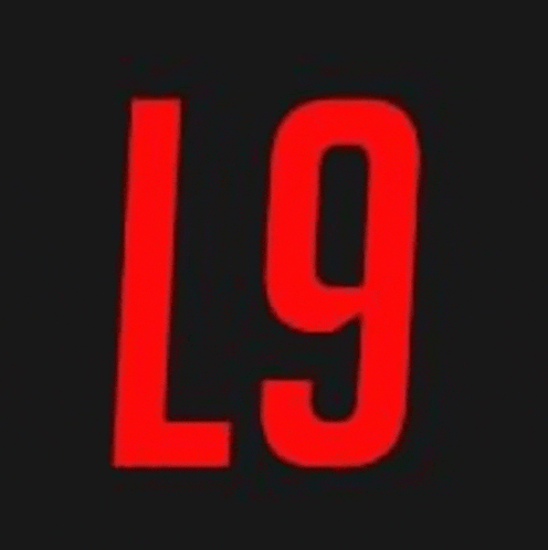 a red number l9 on a black background