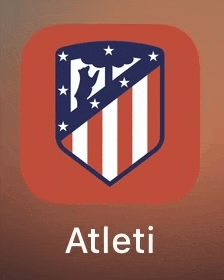 an app icon for atleti shows a shield with stars on it