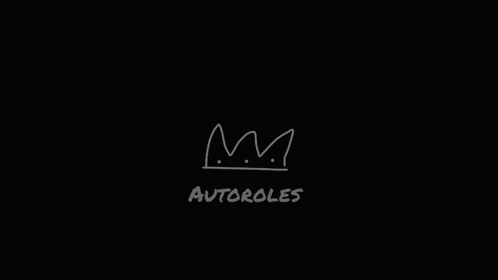 a black background with a drawing of a crown and the words autoroles written below it .