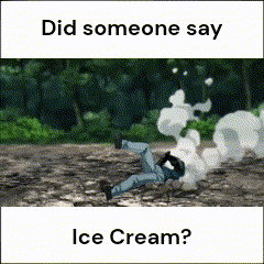 a picture of a man laying on the ground with the words did someone say ice cream below him