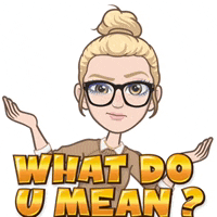 a cartoon of a woman with glasses and the words what do u mean ?