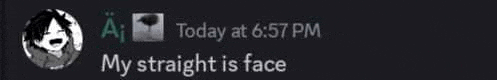 a black and white image of a person with the words today at 6:57 pm my straight is face .