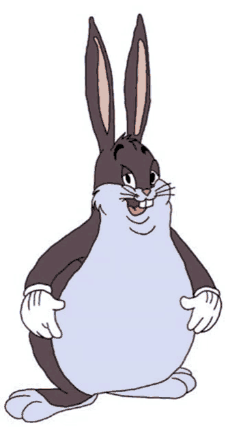 bugs bunny is a cartoon rabbit with a big belly and a big smile .