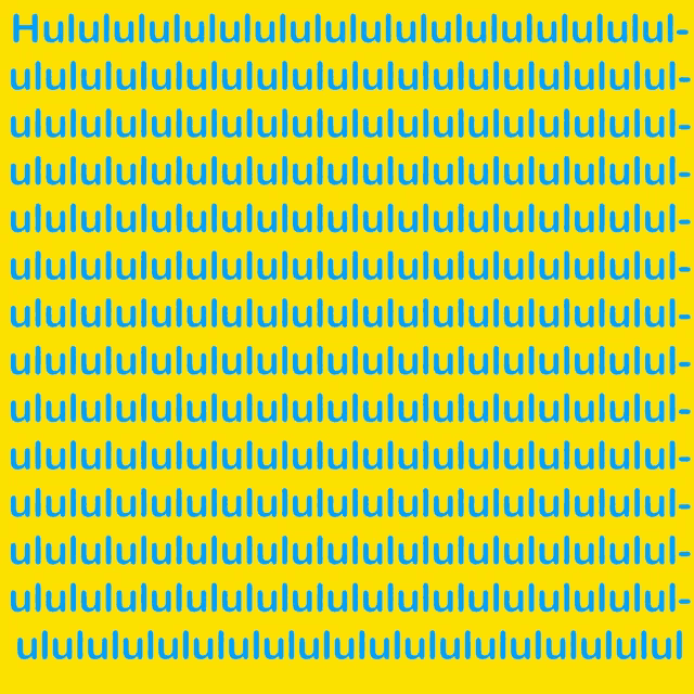 a yellow background with blue letters that say ' lulu '