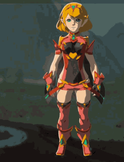 a cartoon character 's back is shown with a yellow top and pink pants