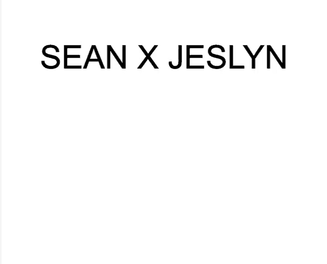 a white background with the name sean x jeslyn on it