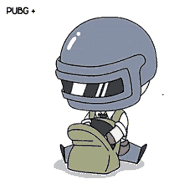 a cartoon of a man wearing a helmet and holding a gun .