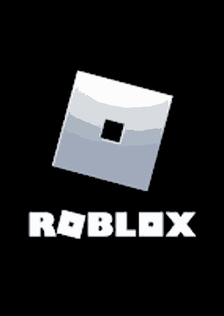 a roblox logo with a square in the middle on a black background