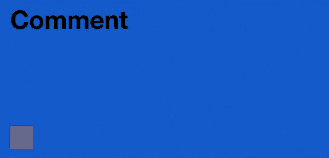 a blue background with the word comment in black letters