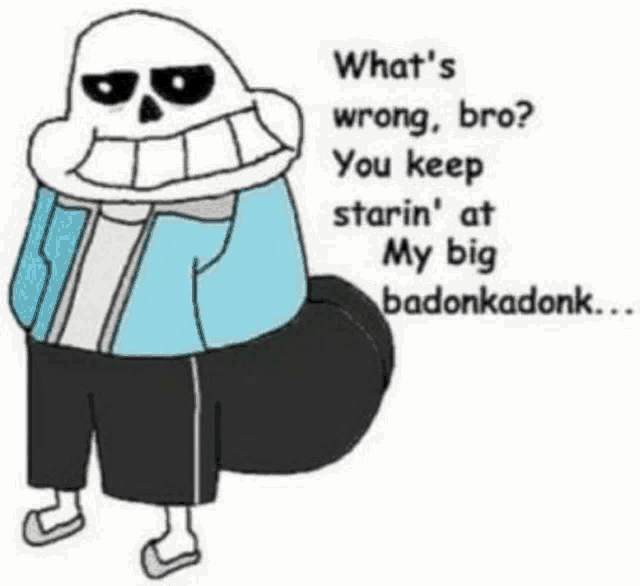 a cartoon of sans from undertale standing next to a tire with a quote on it